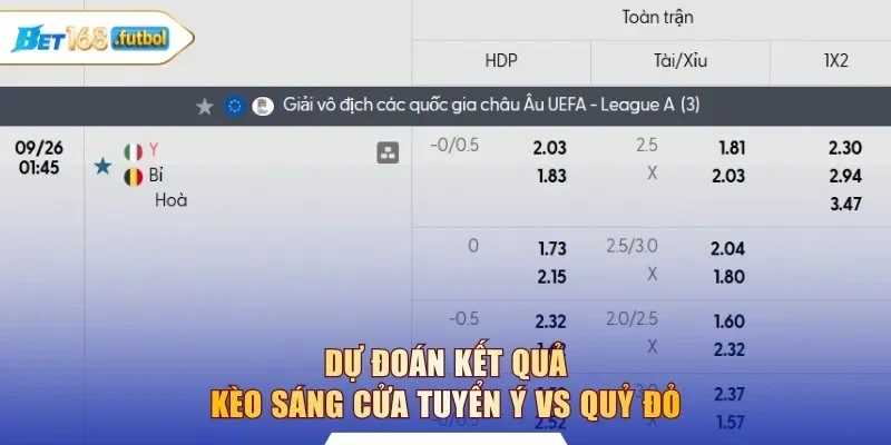 Dự đoán kết quả kèo sáng cửa tuyển Ý vs Quỷ đỏ